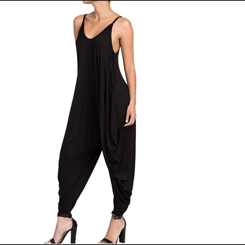 Dreamskull Spaghetti Strap Drop Crotch Jumpsuit